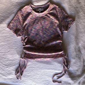 Multicolor top with drawstrings